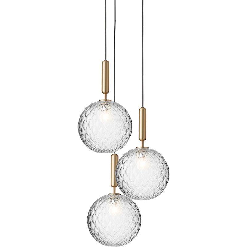 Miira 3 Chandelier 370 mm, Brass / Clear