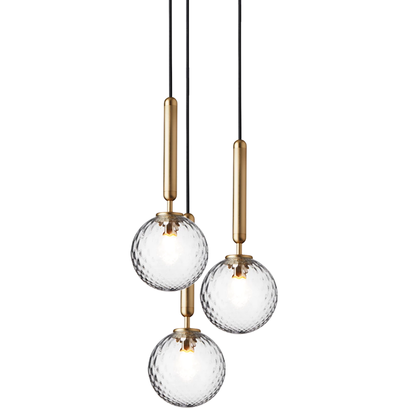 Miira 3 Chandelier 310 mm, Brass / Clear