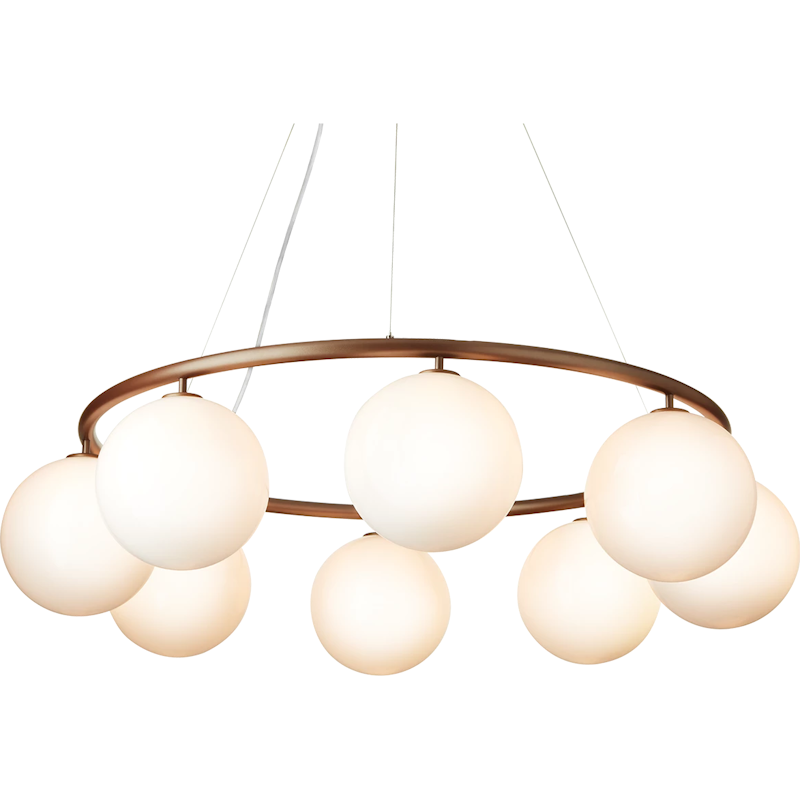 Miira 8 Circular Chandelier, Dark Bronze / Opal