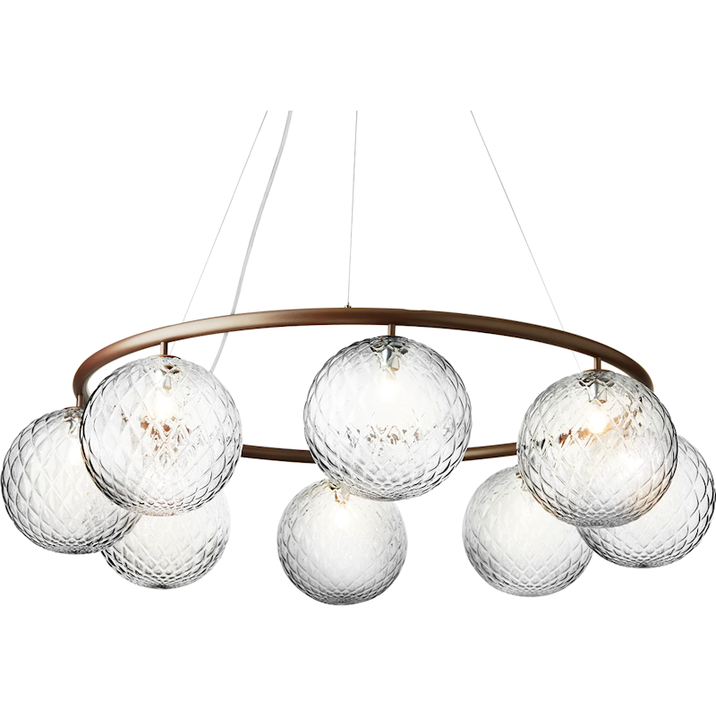 Miira 8 Circular Chandelier, Dark Bronze / Clear