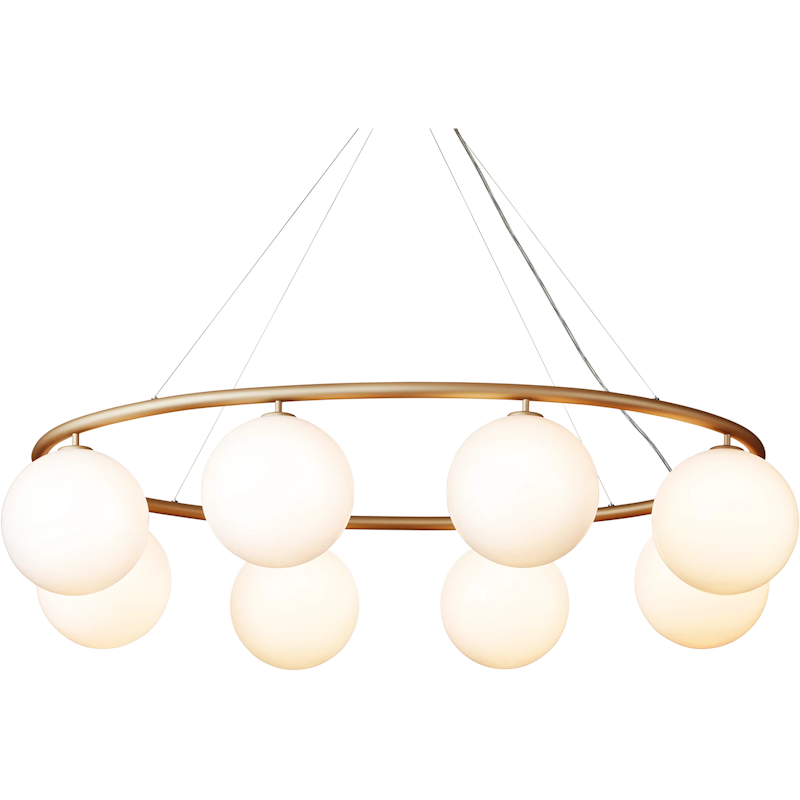 Miira 8 Oval Chandelier, Brass / Opal