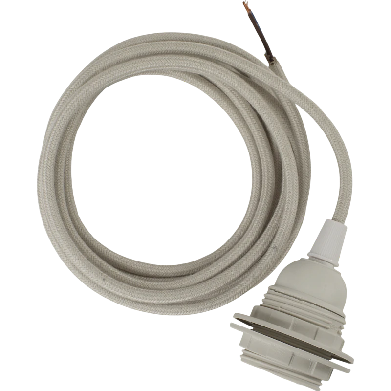 Fabric Cord With Socket, Off-white