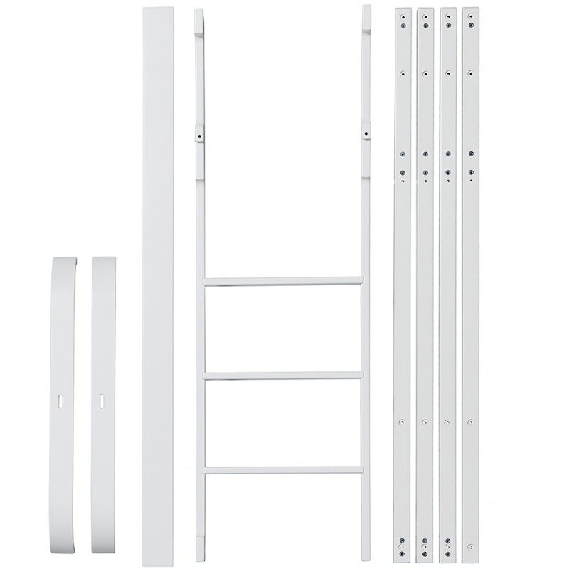 Wood Mini+ Basic To Low Loft Bed, White