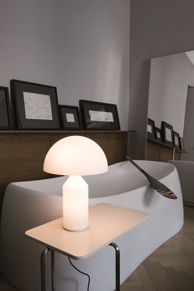 Atollo 237 Table Lamp 50 cm, Opal - Oluce @ RoyalDesign.co.uk