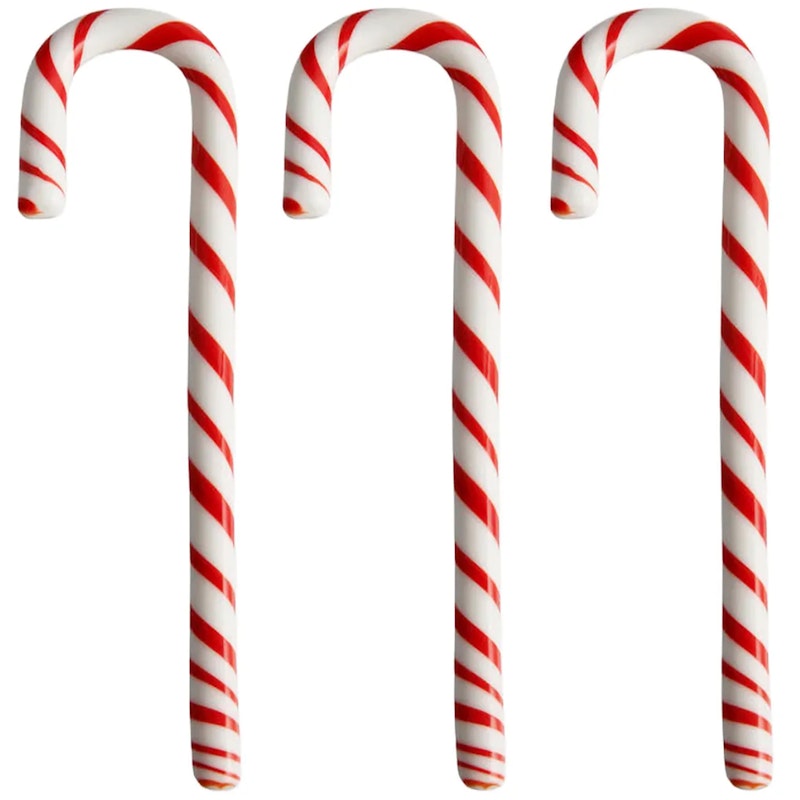 Polka Stick Christmas Decoration 17 cm 3-pack, White/Red