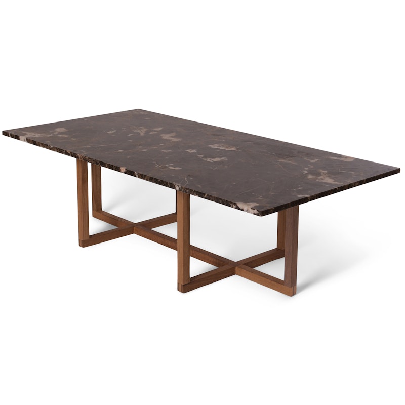 Ninety Coffee Table 120x60x40 cm, Smoked Oak/Brown Emperador