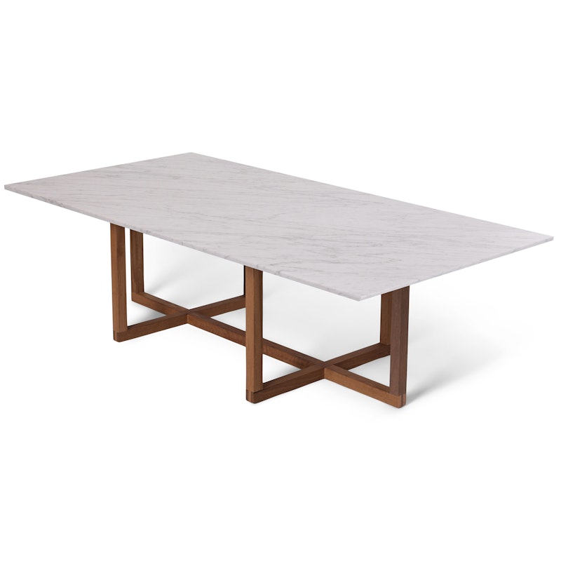 Ninety Large Coffee Table 140x70x40 cm, Smoked Oak/Carrara Marble