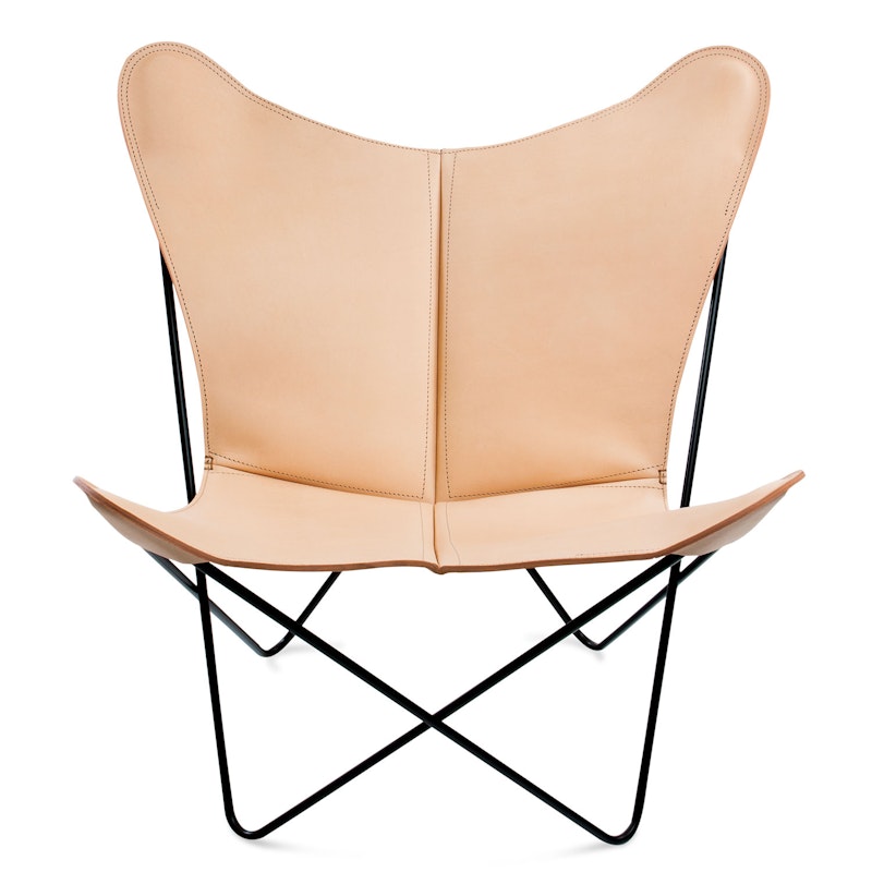 Trifolium Bat Chair, Black Frame,, Leather Nature