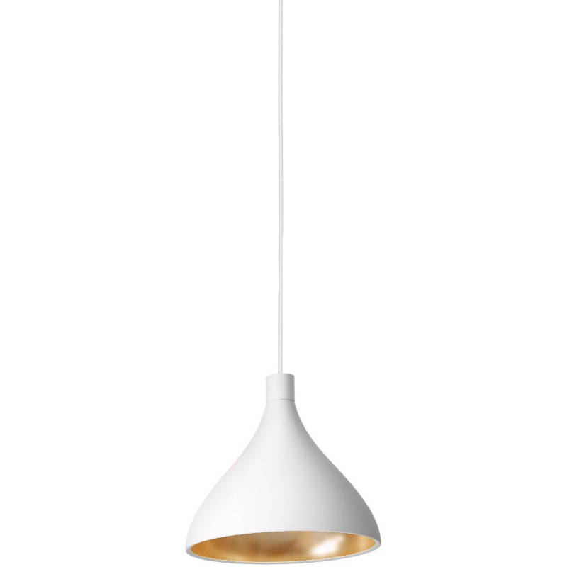 Swell Pendant 30 cm, White / Brass