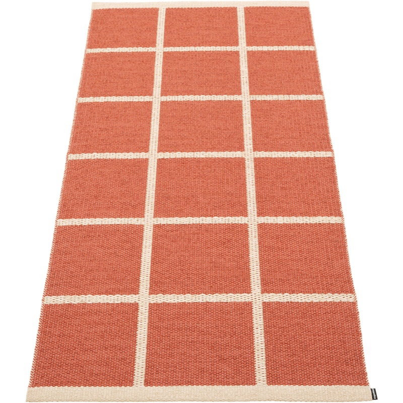 Criss Plastic Rug Brick / Cream, 70x150 cm