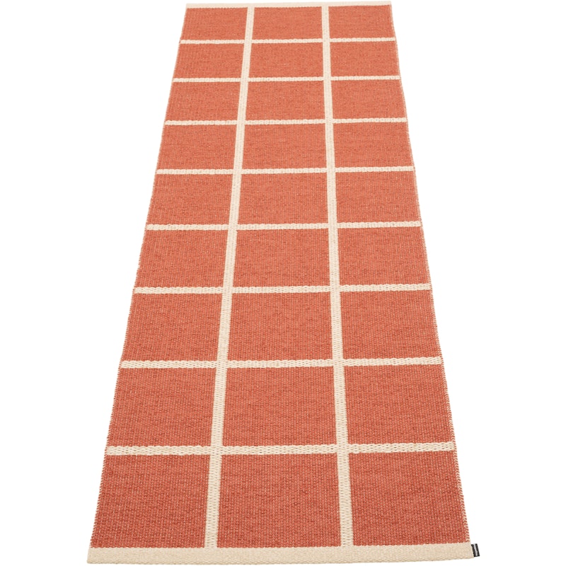 Criss Plastic Rug Brick / Cream, 70x225 cm