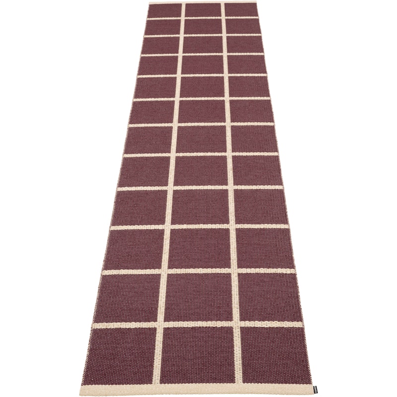 Criss Plastic Rug Burgundy / Cream, 70x300 cm
