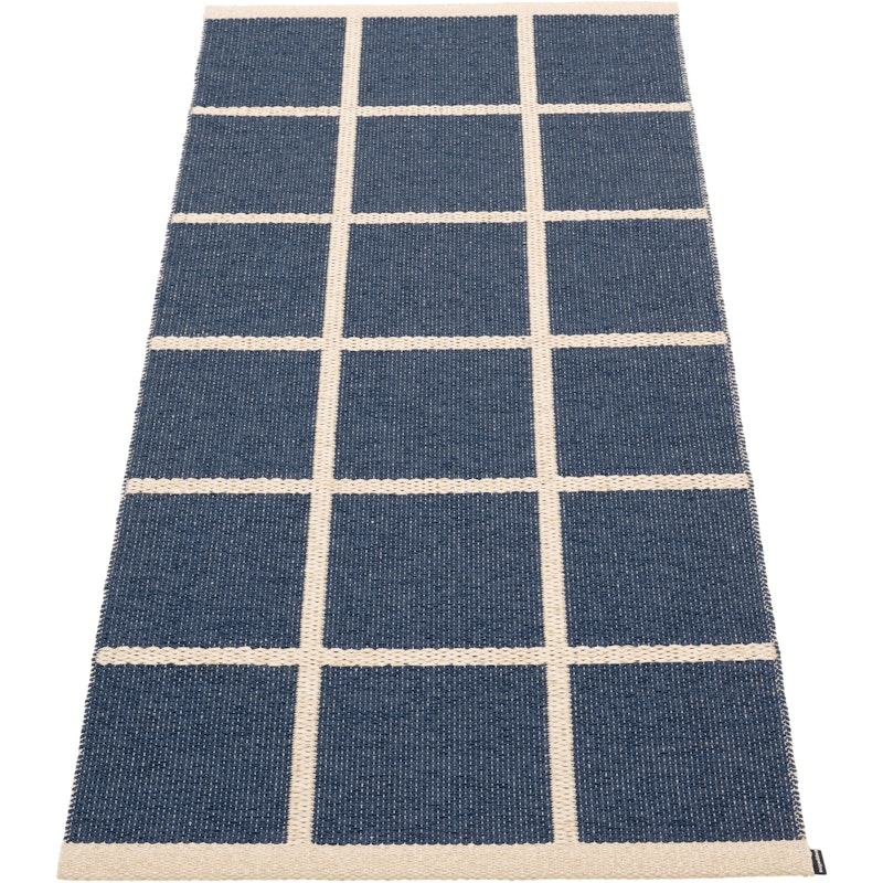Criss Plastic Rug Dark Blue / Cream, 70x150 cm