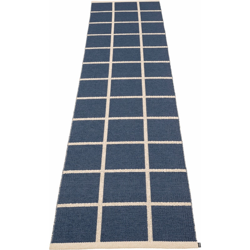 Criss Plastic Rug Dark Blue / Cream, 70x300 cm