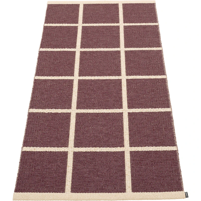 Criss Plastic Rug Burgundy / Cream, 70x150 cm