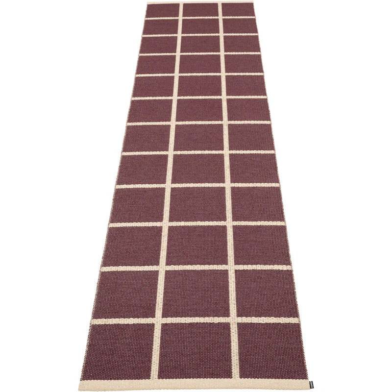 Criss Plastic Rug Burgundy / Cream, 70x300 cm