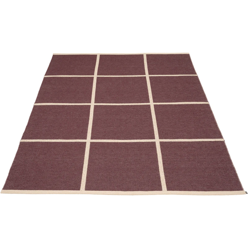 Criss Plastic Rug Burgundy / Cream, 180x260 cm