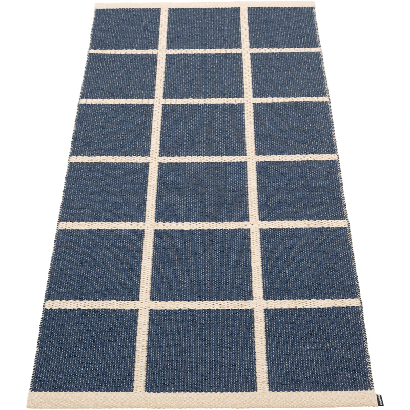 Criss Plastic Rug Dark Blue / Cream, 70x150 cm