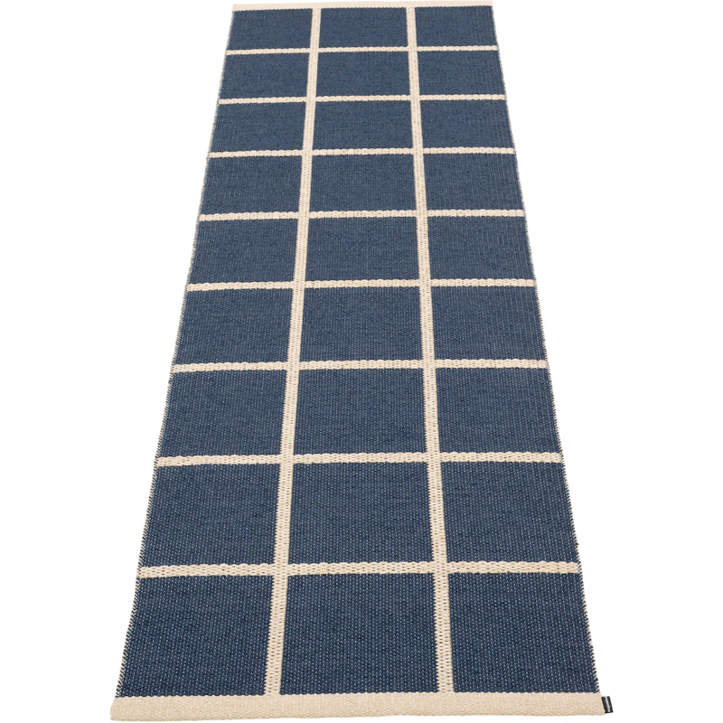 Criss Plastic Rug Dark Blue / Cream, 70x225 cm