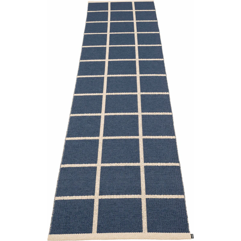 Criss Plastic Rug Dark Blue / Cream, 70x300 cm