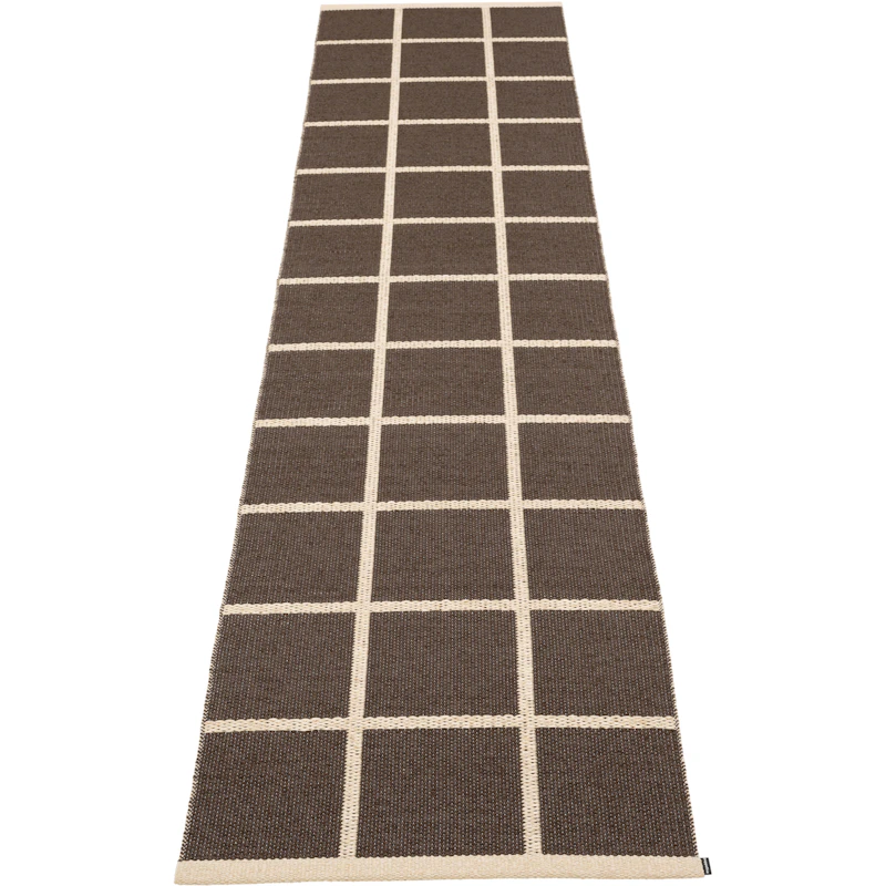 Criss Plastic Rug Dark Brown / Cream, 70x300 cm