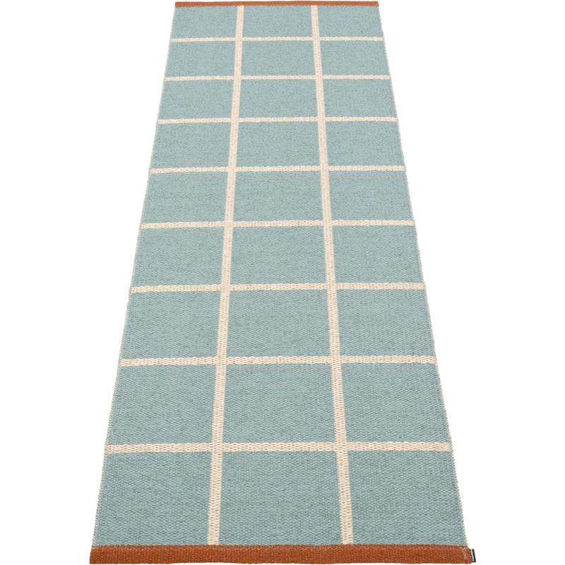 Criss Plastic Rug Haze / Cream / Rust, 70x225 cm