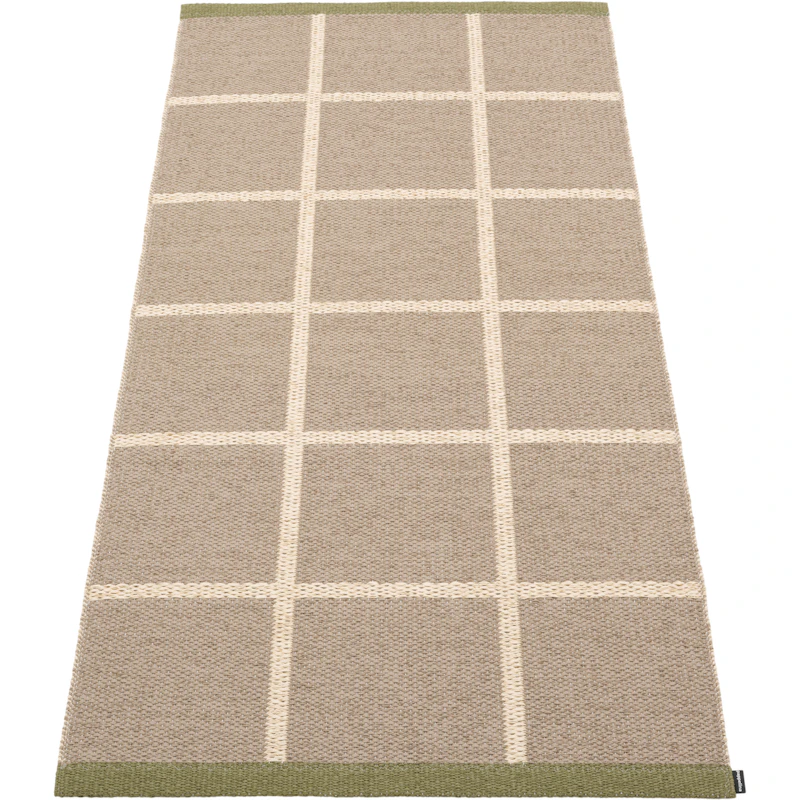 Criss Plastic Rug Potato / Cream / Pine, 70x150 cm