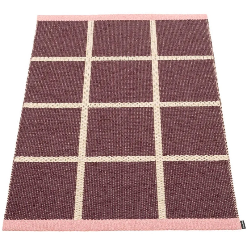 Criss Pop Plastic Rug 70x100 cm, Burgundy / Cream / Piglet