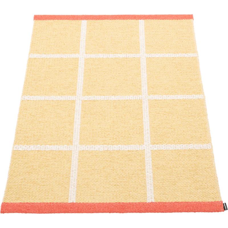 Criss Pop Plastic Rug 70x100 cm, Pale Yellow / Vanilla / Flamingo