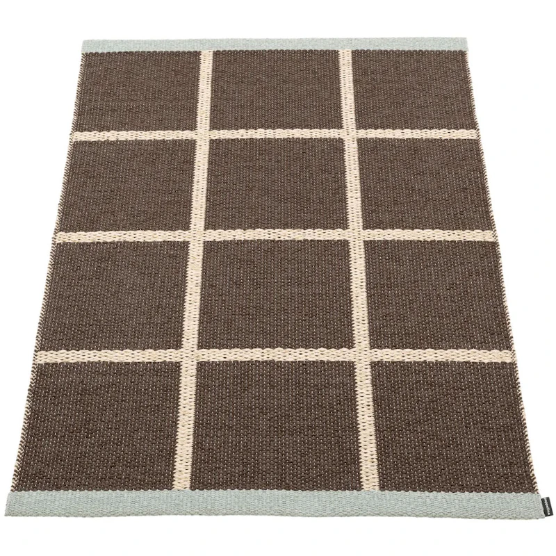 Criss Pop Plastic Rug 70x100 cm, Dark Brown / Cream / Sage