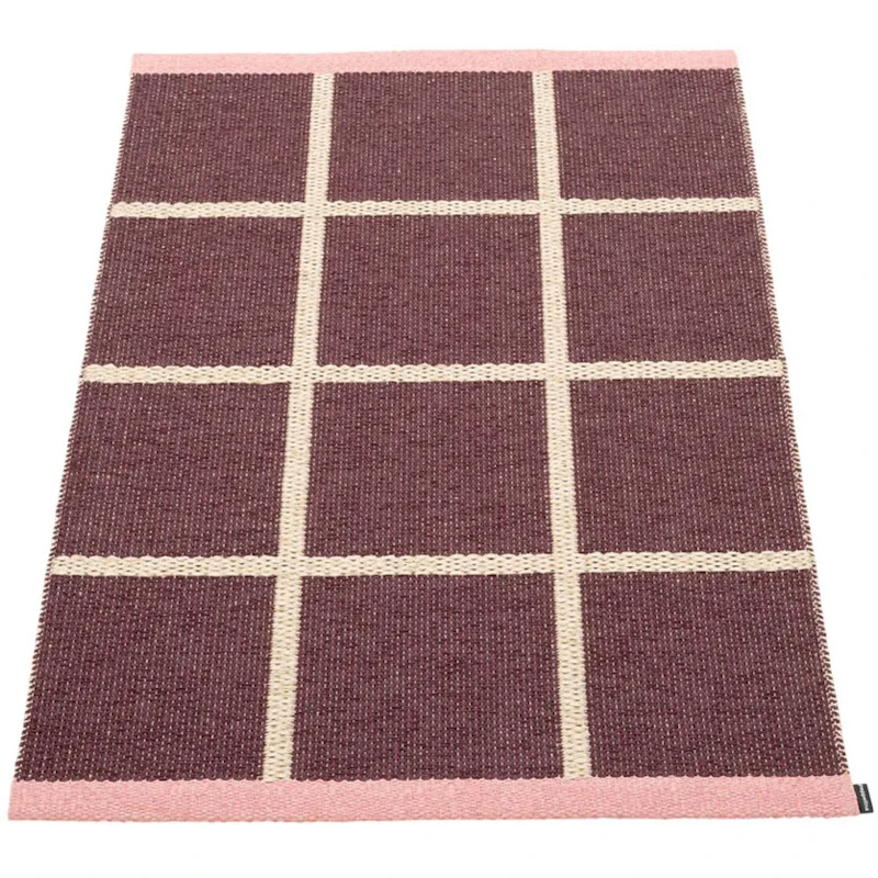Criss Pop Plastic Rug 70x100 cm, Burgundy / Cream / Piglet