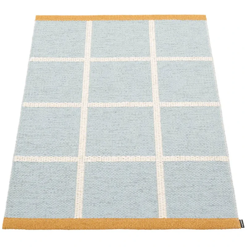 Criss Pop Plastic Rug 70x100 cm, Blue Fog / Vanilla / Ochre