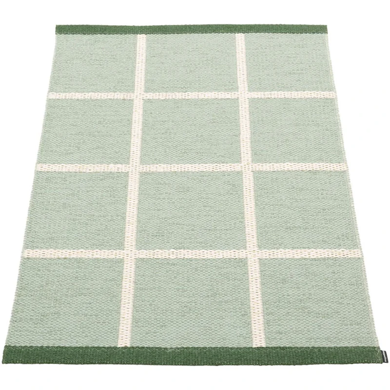 Criss Pop Plastic Rug 70x100 cm, Misty Mint / Vanilla / Leaf