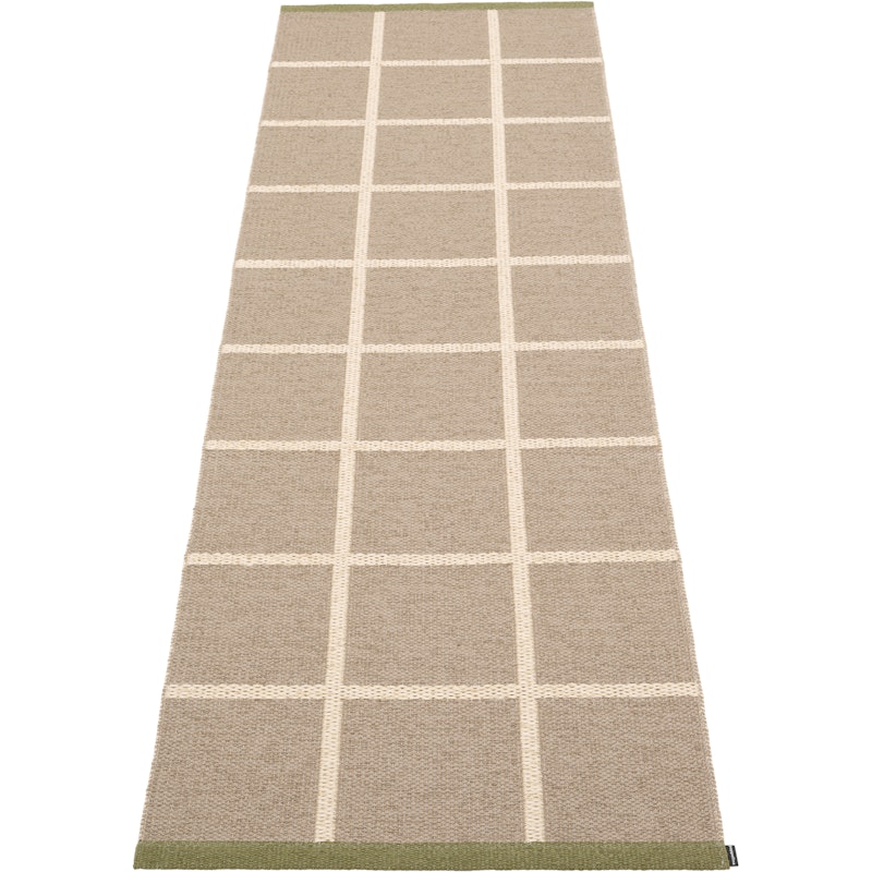 Criss Plastic Rug Potato / Cream / Pine, 70x225 cm