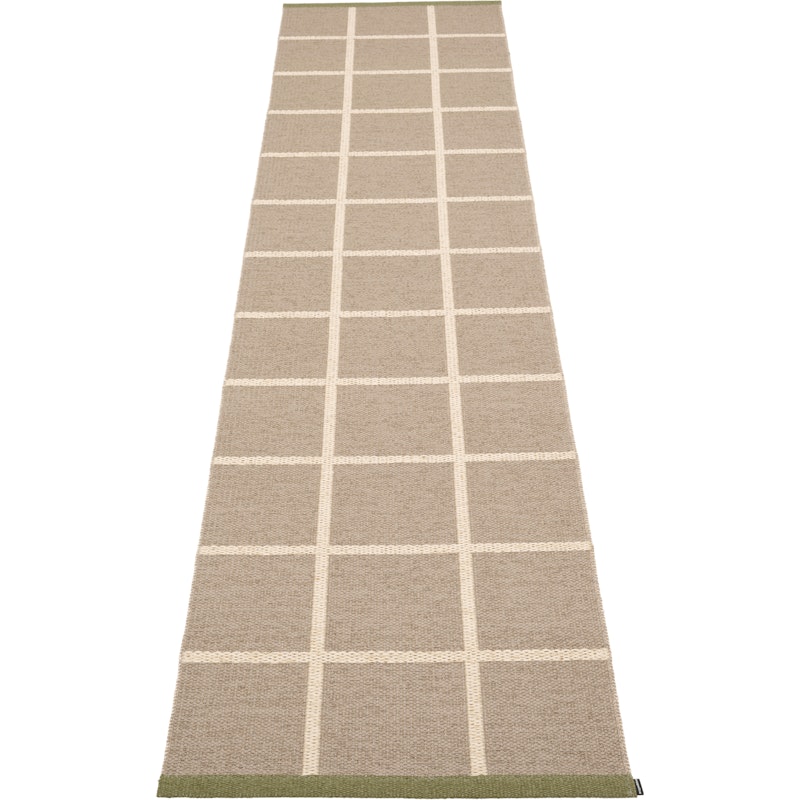 Criss Plastic Rug Potato / Cream / Pine, 70x300 cm
