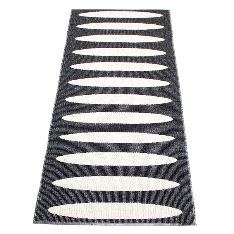 Ella Rug 70x225 cm, Black/Vanilla