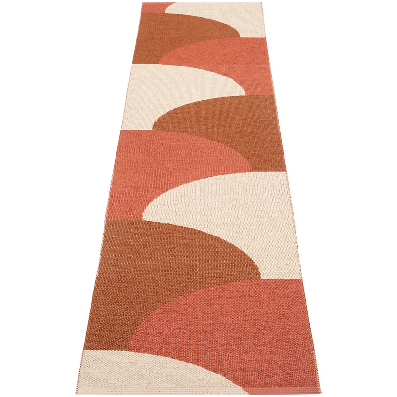 Hill Rug 70x270 cm, Brick / Rust / Cream