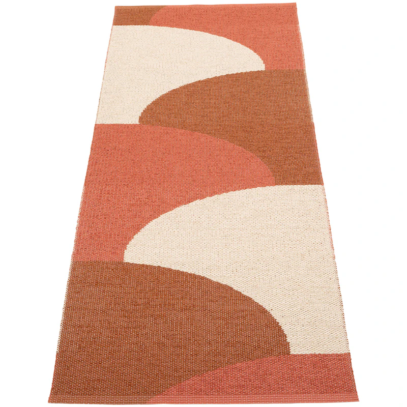 Hill Rug 70x180 cm, Brick / Rust / Cream