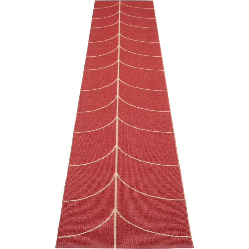 Leif Plastic Rug Berry / Beige, 70x360 cm