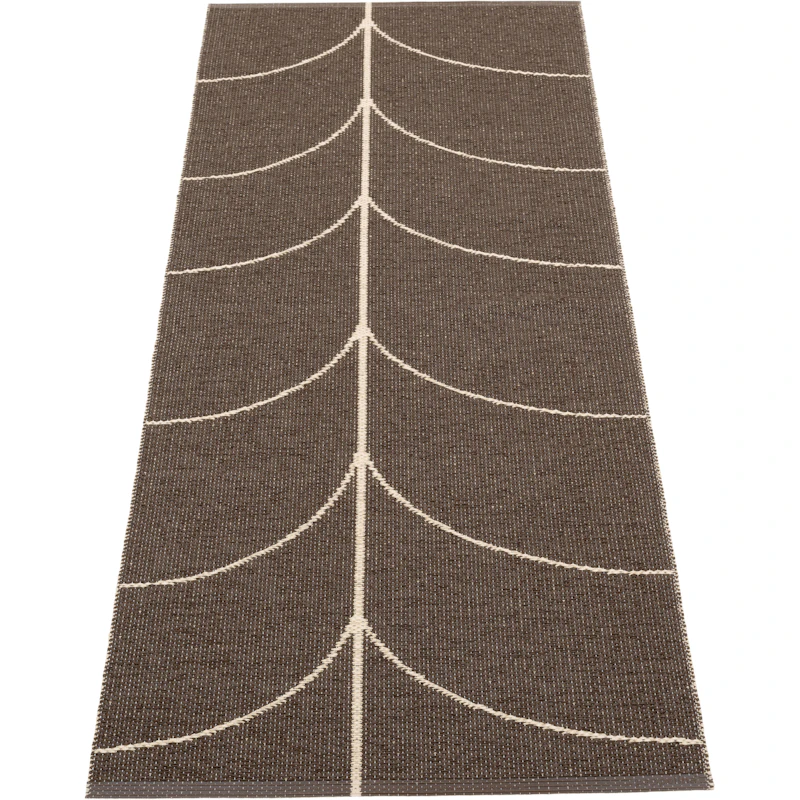Leif Plastic Rug Dark Brown / Cream, 70x180 cm
