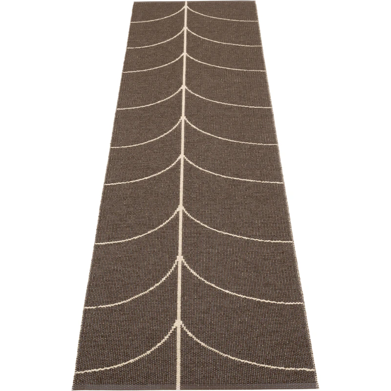 Leif Plastic Rug Dark Brown / Cream, 70x270 cm