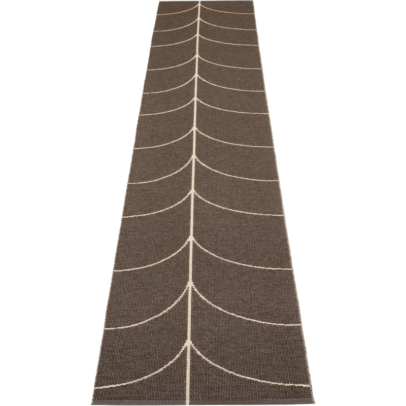 Leif Plastic Rug Dark Brown / Cream, 70x360 cm