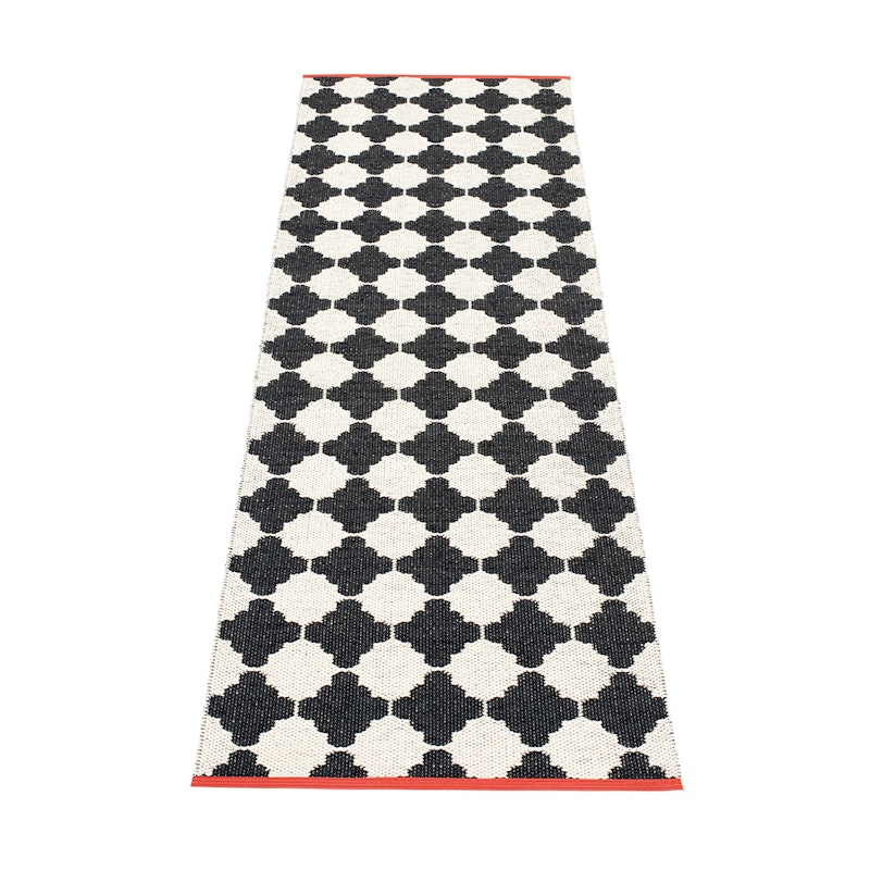 Marre Rug 70x150 cm, Black/Vanilla/Coral