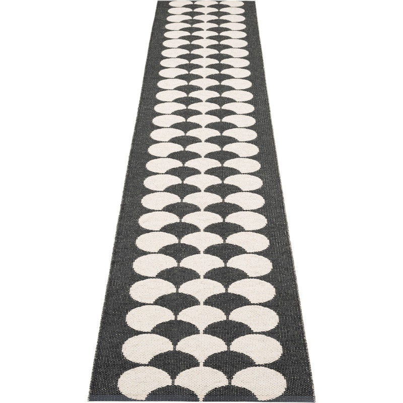 Poppy Rug Black/Vanilla, 70x350 cm