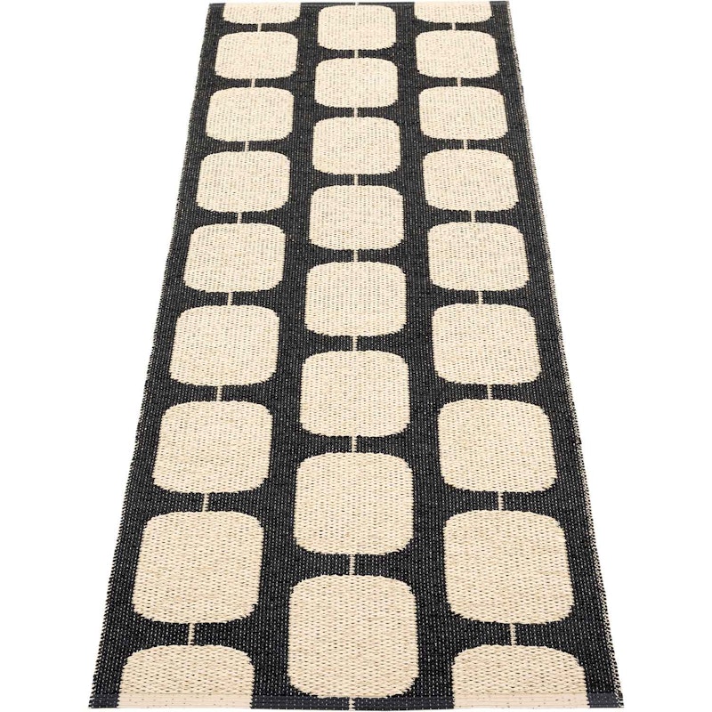 Sten Rug 70x200 cm, Black / Cream