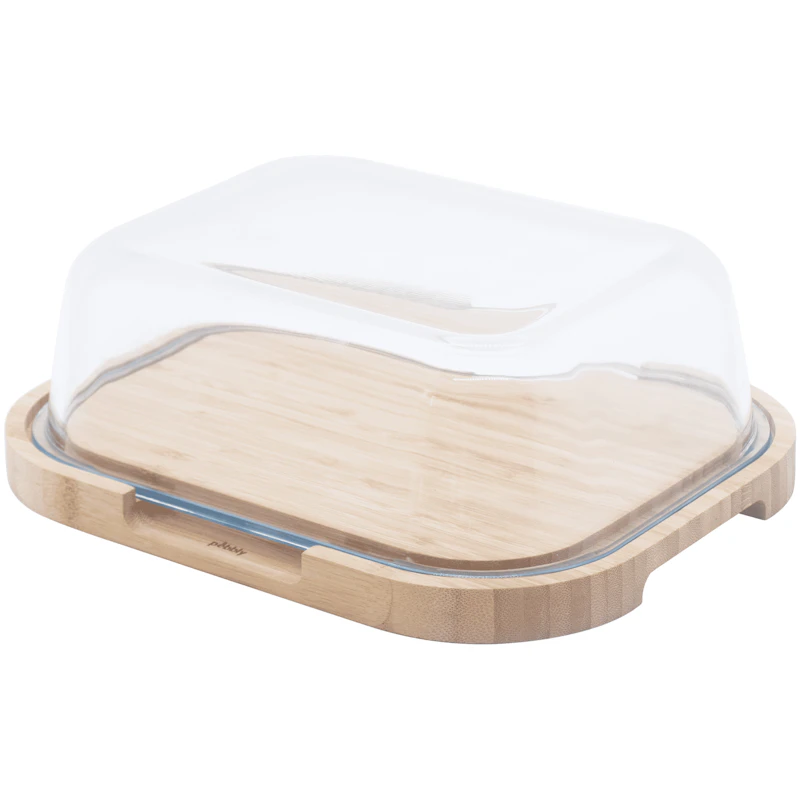 Cheese Dome 21,5x27 cm, Bamboo / Glass