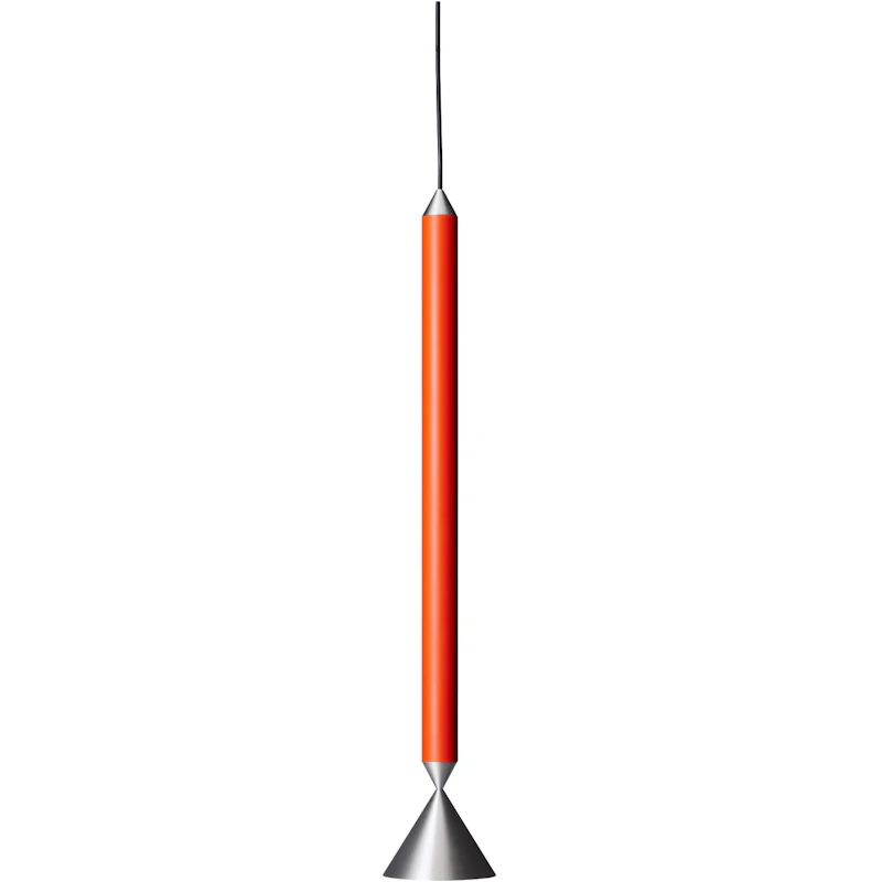 Apollo 59 Pendant, Red Orange / Polished Aluminium