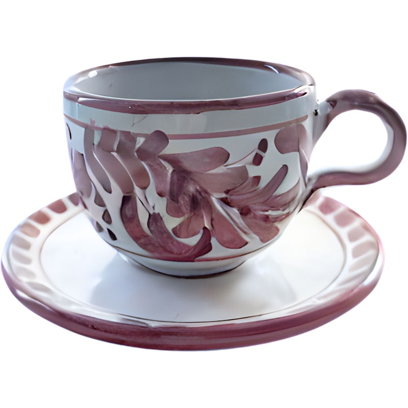 Positano Cappuccino Cup With Saucer, Red