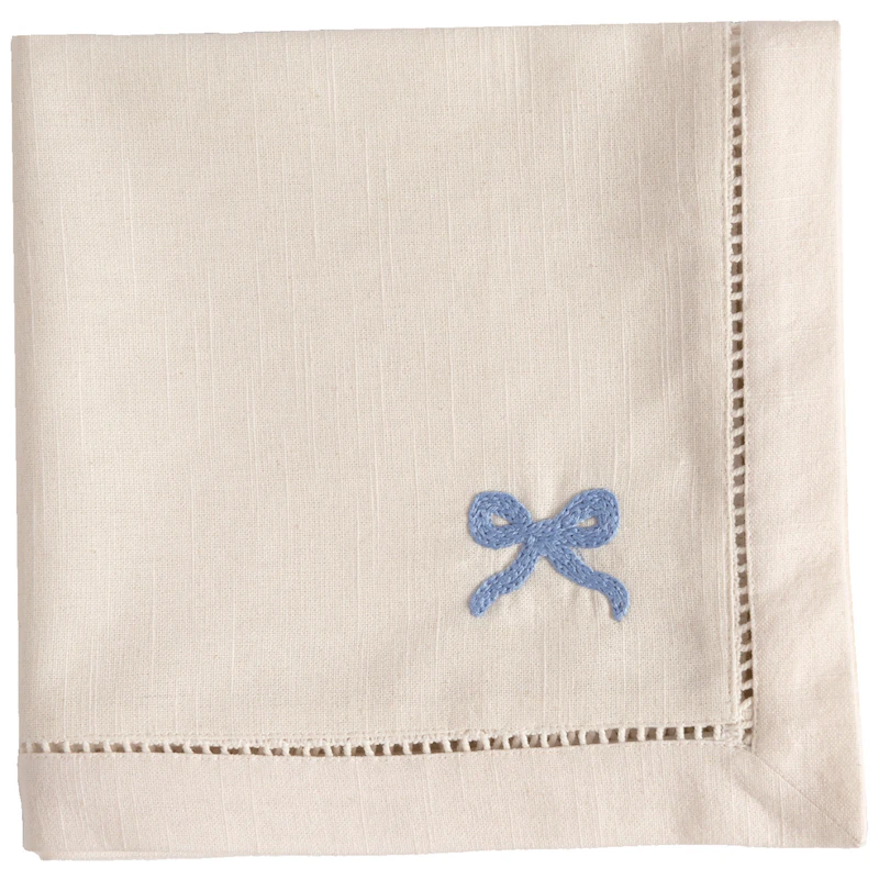 Bow Cotton Napkin 45x45 cm, Blue