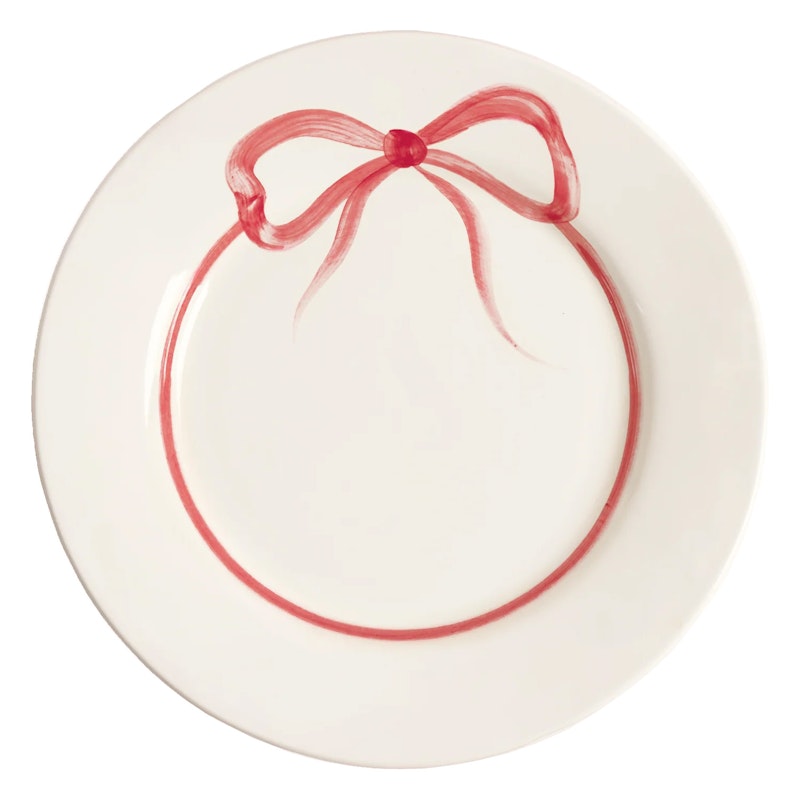 Bow Plate 28 cm, Dark Pink